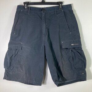 Mens Vintage Union‎ Bay Utility Cargo Shorts Black 34 Flaw